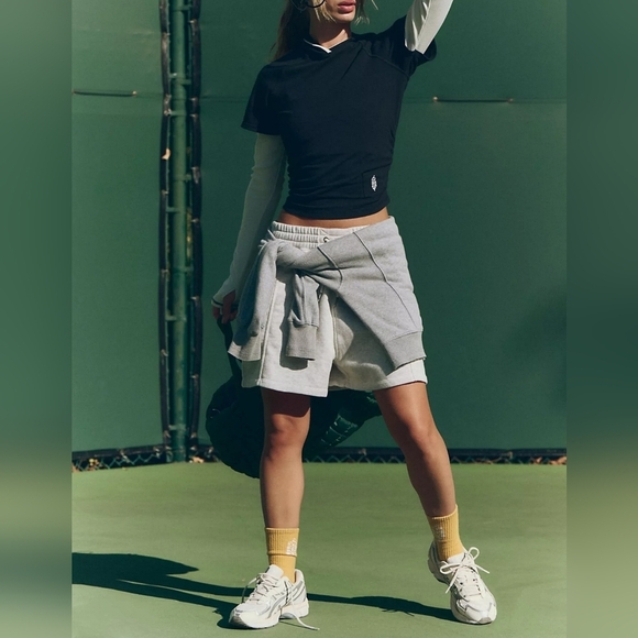 Free People Women's Night Rider Layer Side Ruching ,Black White Combo, XS - Picture 4 of 13